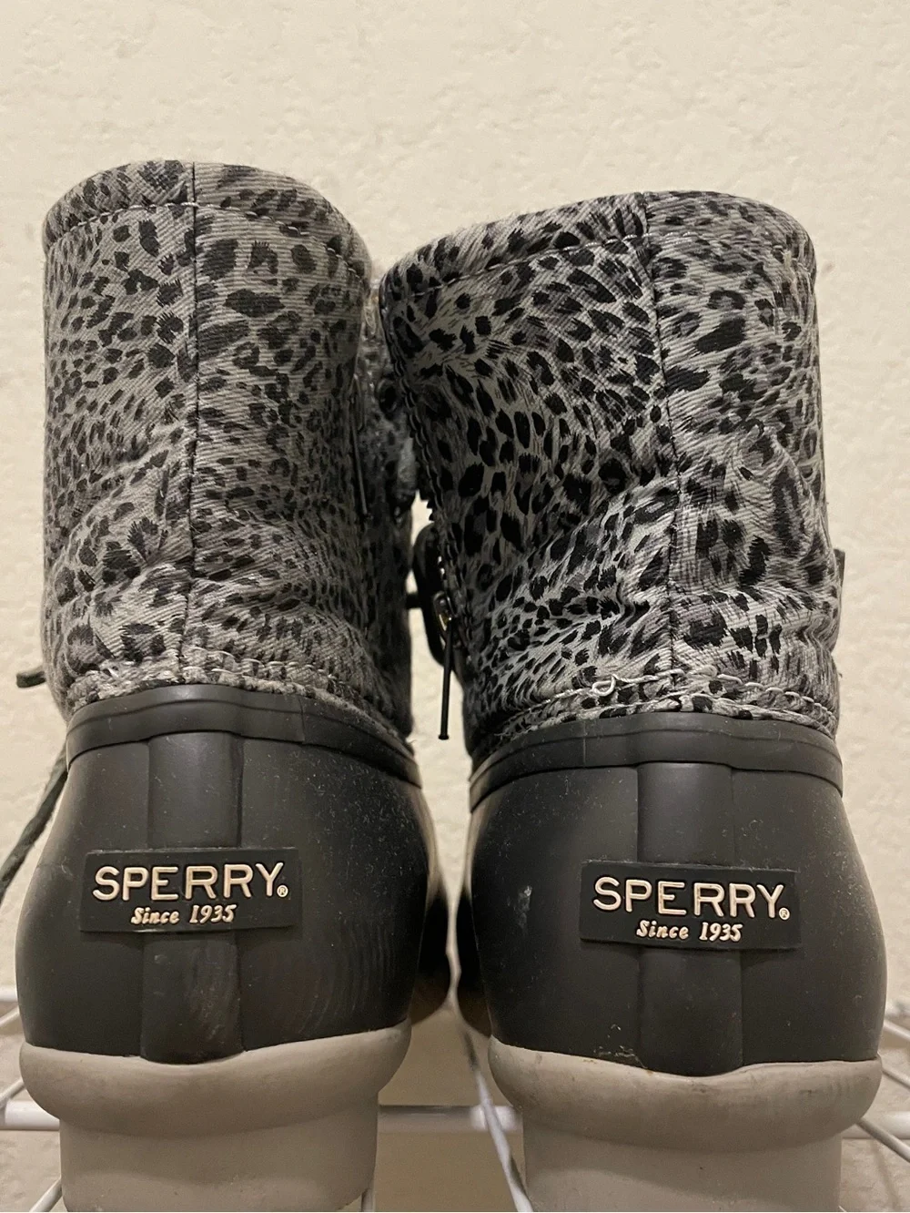 Sperry Topsider Saltwater Cheetah/ Grey Boot